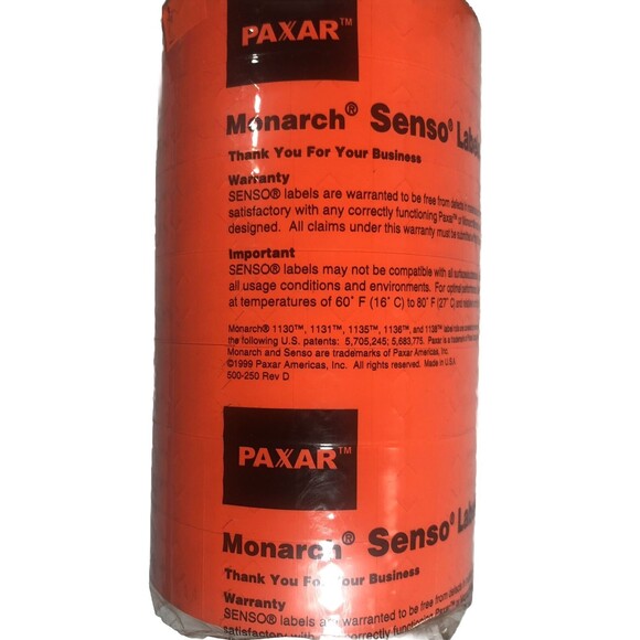 7 rolls Paxar pricing gun florescent orange labels for Paxar 1130,1131,1135,1136 - Picture 2 of 2
